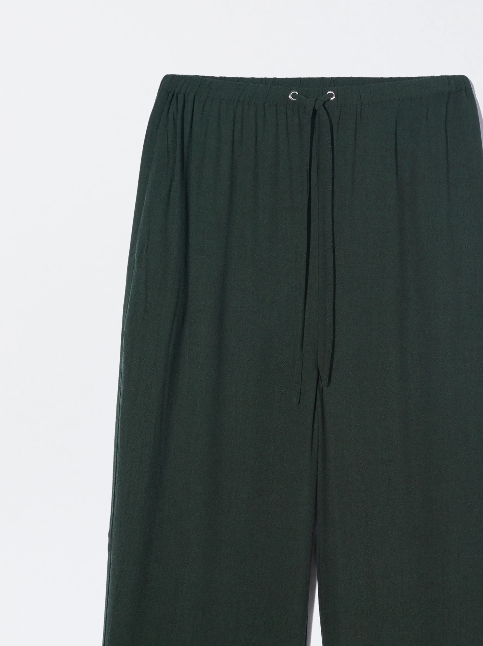 PARFOIS Pantalón De Lyocell Cintura Elástica Verde Flash Sale