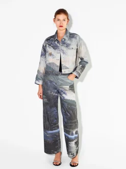 PARFOIS Pantalón Estampado 100% Algodón Multicor Hot