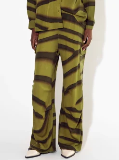 PARFOIS Pantal&oacute;n Estampado Con Bolsillos Verde Sale