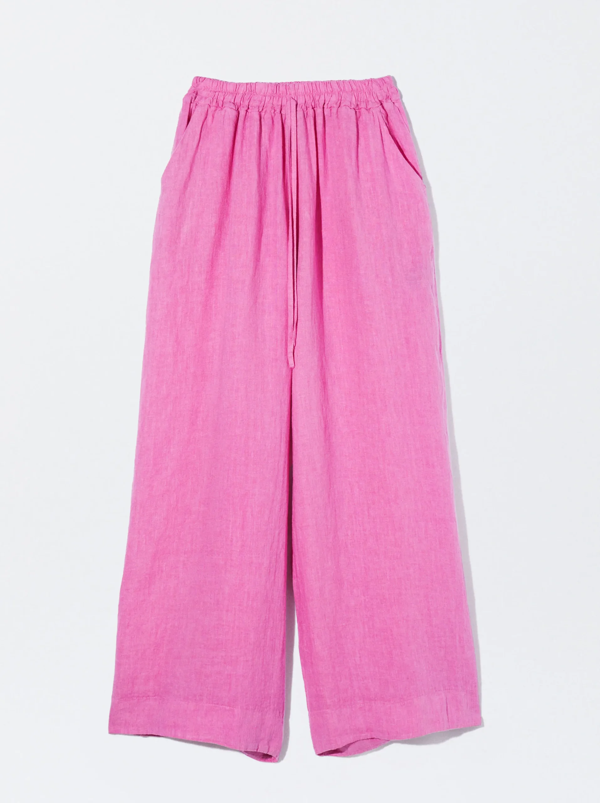 PARFOIS Pantalón Fluido 100% Lino Rosa Sale