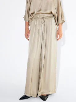 PARFOIS Pantal&oacute;n Fluido Con Cintura El&aacute;stica Gris Hot