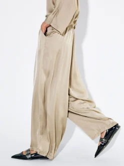 PARFOIS Pantalón Fluido Con Cintura Elástica Gris Hot