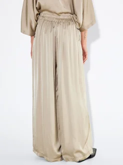 PARFOIS Pantalón Fluido Con Cintura Elástica Gris Hot