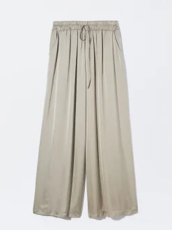 PARFOIS Pantalón Fluido Con Cintura Elástica Gris Hot