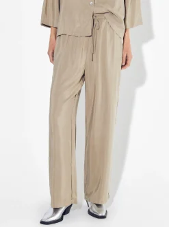PARFOIS Pantal&oacute;n Fluido Con Cintura El&aacute;stica Beige Sale