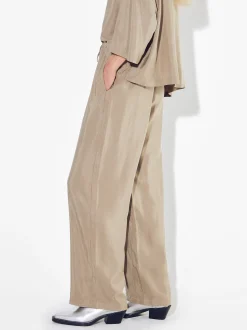 PARFOIS Pantalón Fluido Con Cintura Elástica Beige Sale