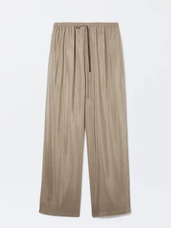 PARFOIS Pantalón Fluido Con Cintura Elástica Beige Sale