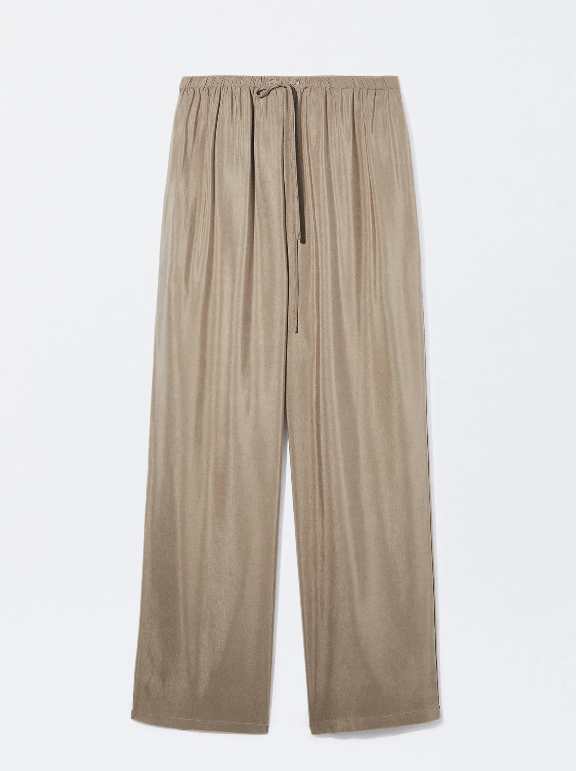 PARFOIS Pantalón Fluido Con Cintura Elástica Beige Sale