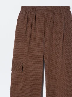 PARFOIS Pantalón Fluido Con Cintura Elástica Marrón Hot