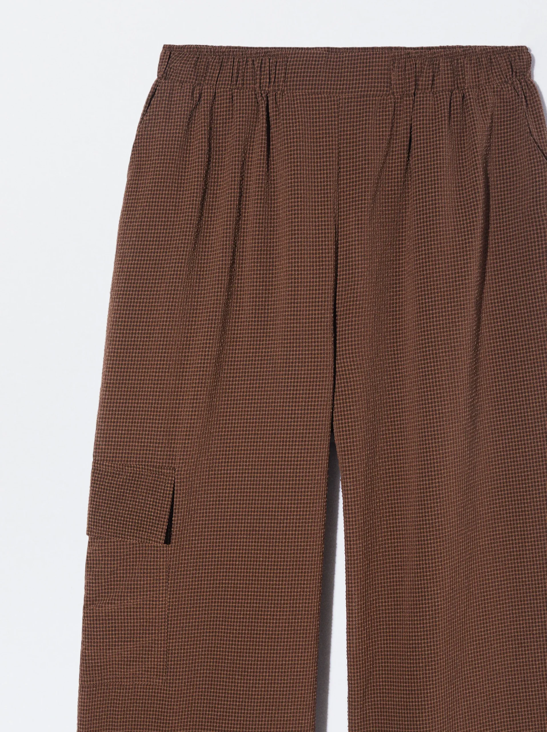 PARFOIS Pantalón Fluido Con Cintura Elástica Marrón Hot