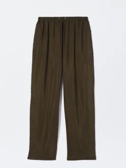 PARFOIS Pantalón Fluido Con Cintura Elástica Caqui Discount