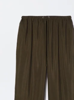 PARFOIS Pantalón Fluido Con Cintura Elástica Caqui Discount