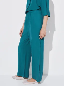 PARFOIS Pantalón Fluido Con Cintura Elástica Azul Best Sale