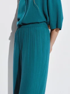 PARFOIS Pantalón Fluido Con Cintura Elástica Azul Best Sale