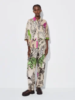 PARFOIS Pantalón Fluido Estampado Multicor Best Sale