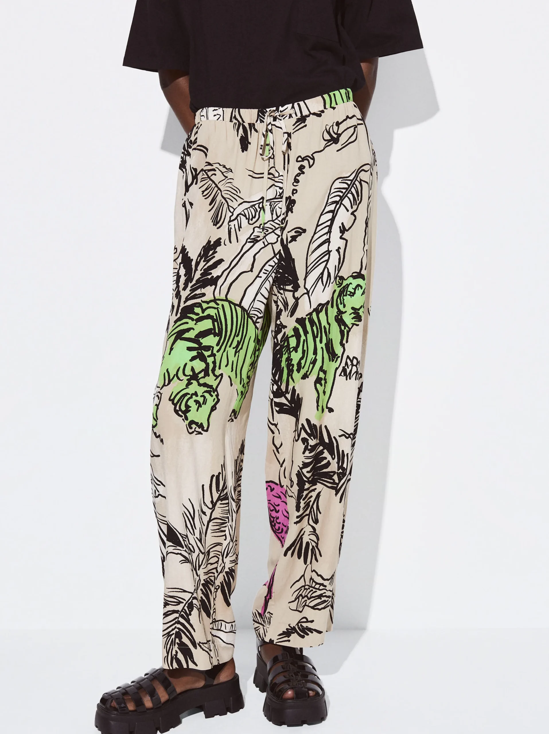 PARFOIS Pantalón Fluido Estampado Multicor Best Sale