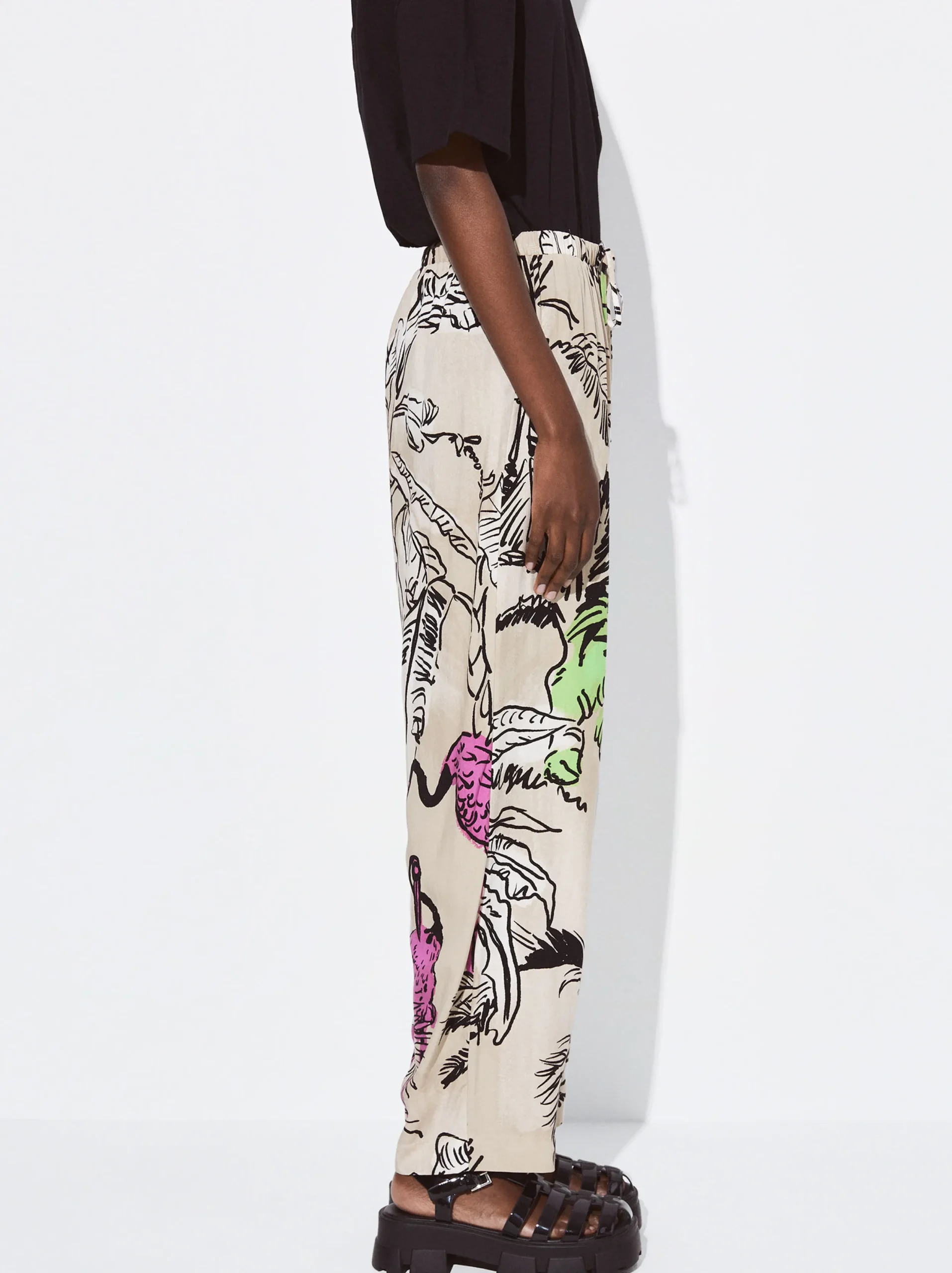 PARFOIS Pantalón Fluido Estampado Multicor Best Sale