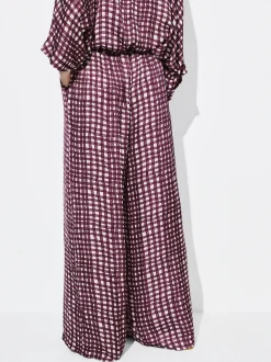 PARFOIS Pantal&oacute;n Fluido Estampado Burdeos Cheap