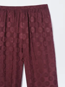 PARFOIS Pantalón Fluido Jacquard Burdeos Flash Sale