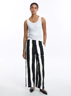 PARFOIS Pantalón Lino Con Rayas Multicor Discount