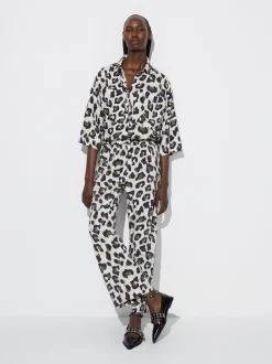PARFOIS Pantalón Lyocell Animal Print Multicor New