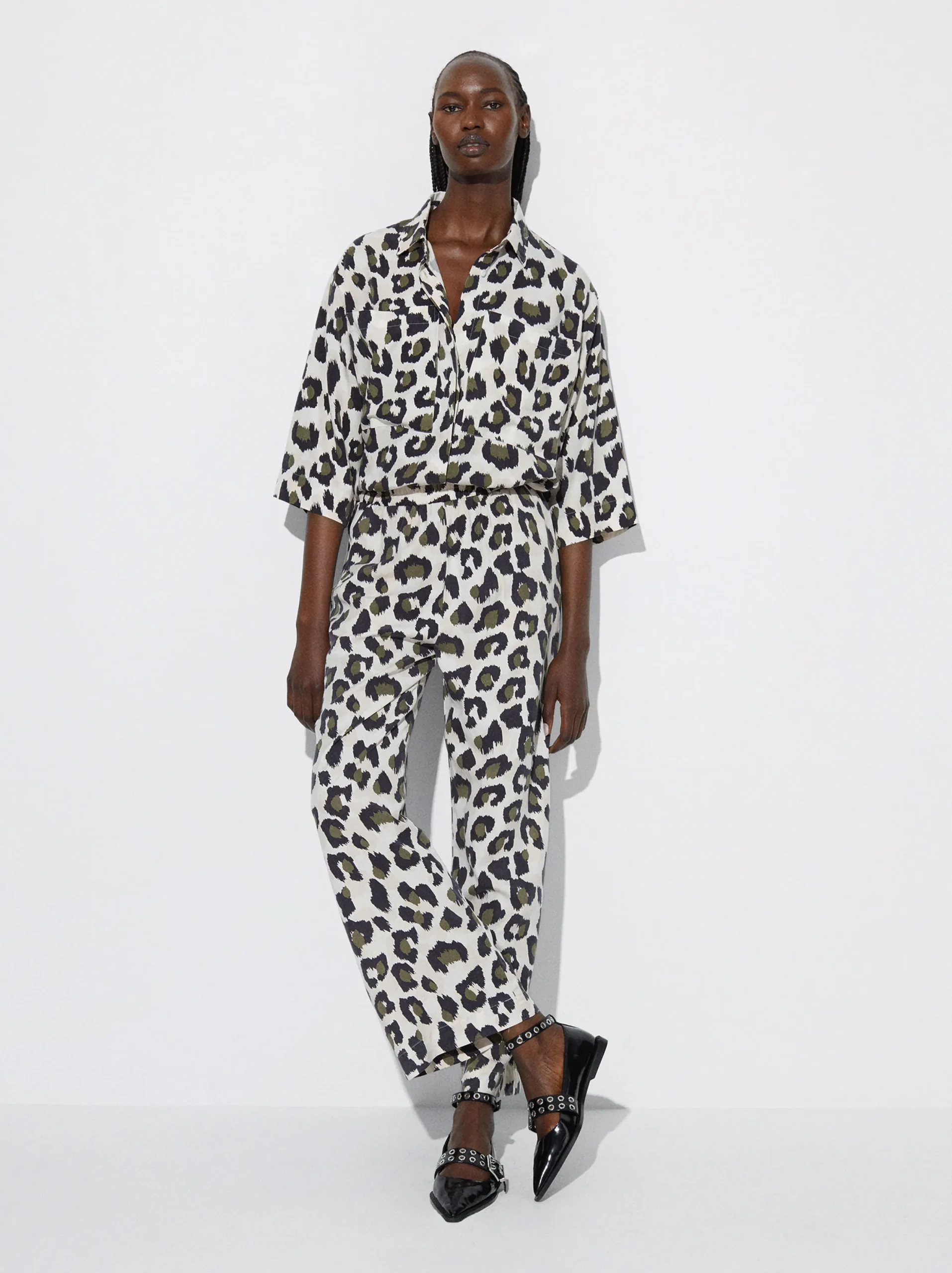 PARFOIS Pantalón Lyocell Animal Print Multicor New