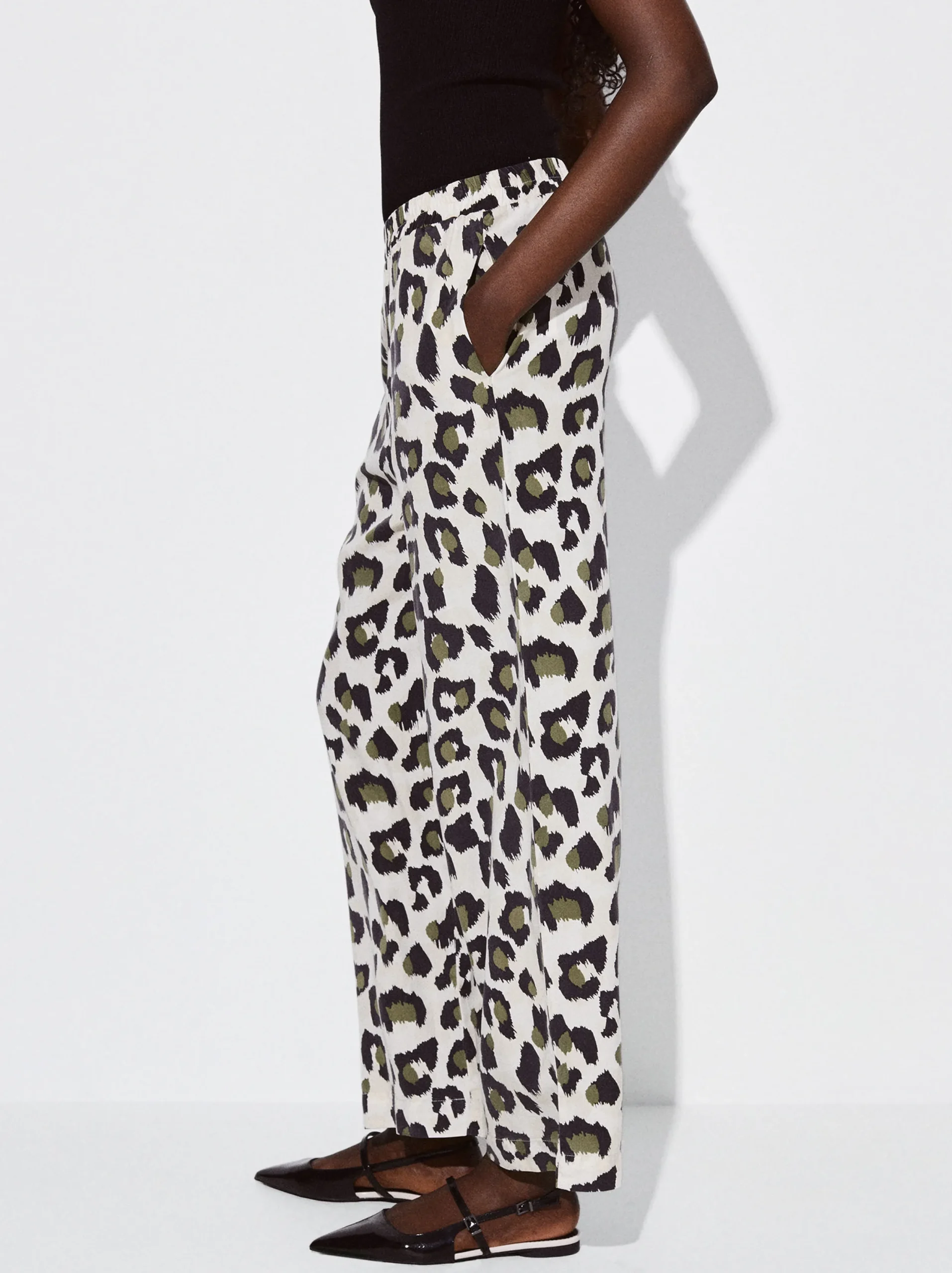 PARFOIS Pantalón Lyocell Animal Print Multicor New