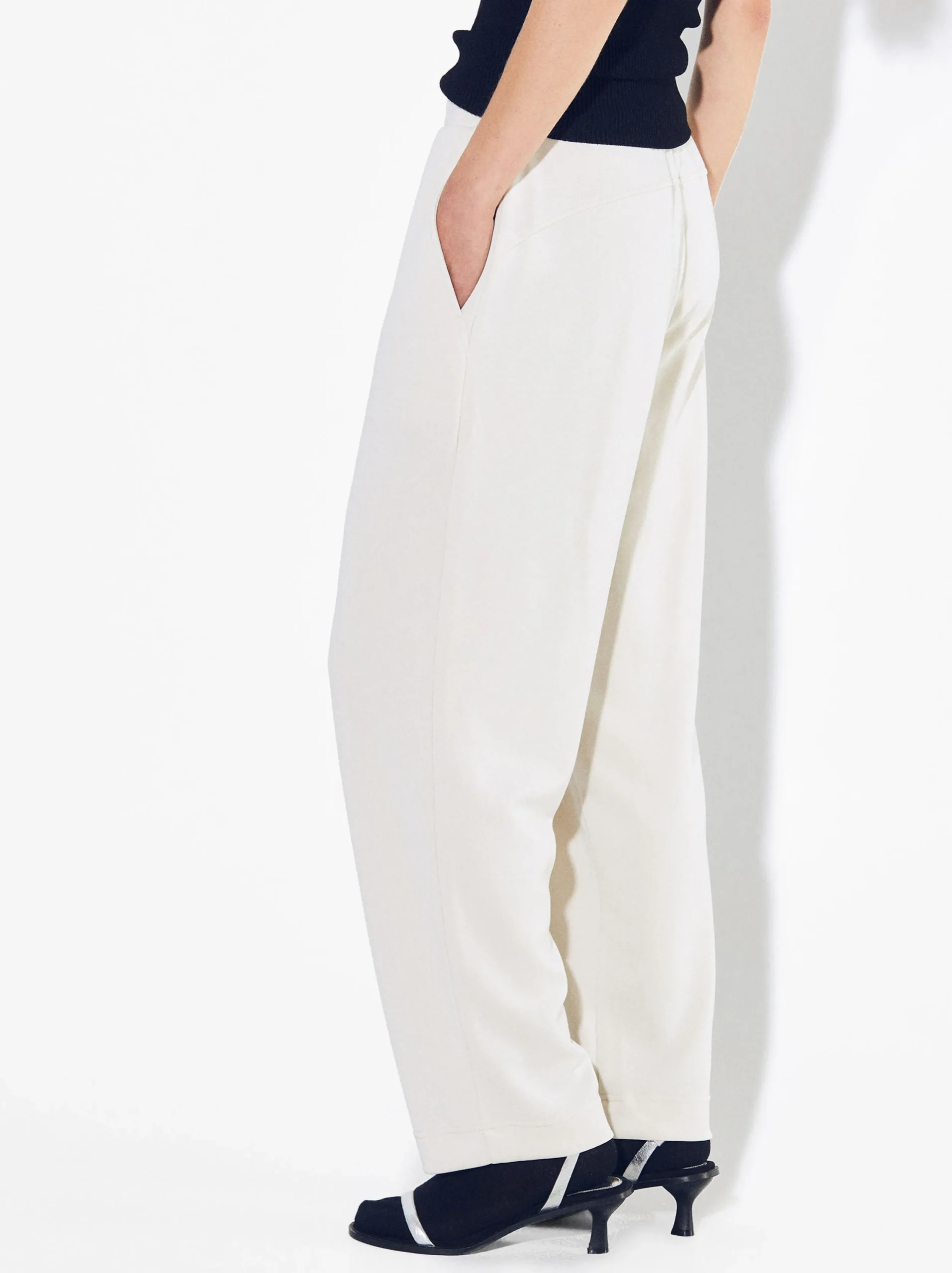 PARFOIS Pantalón Modal Cintura Elástica Blanco Best Sale