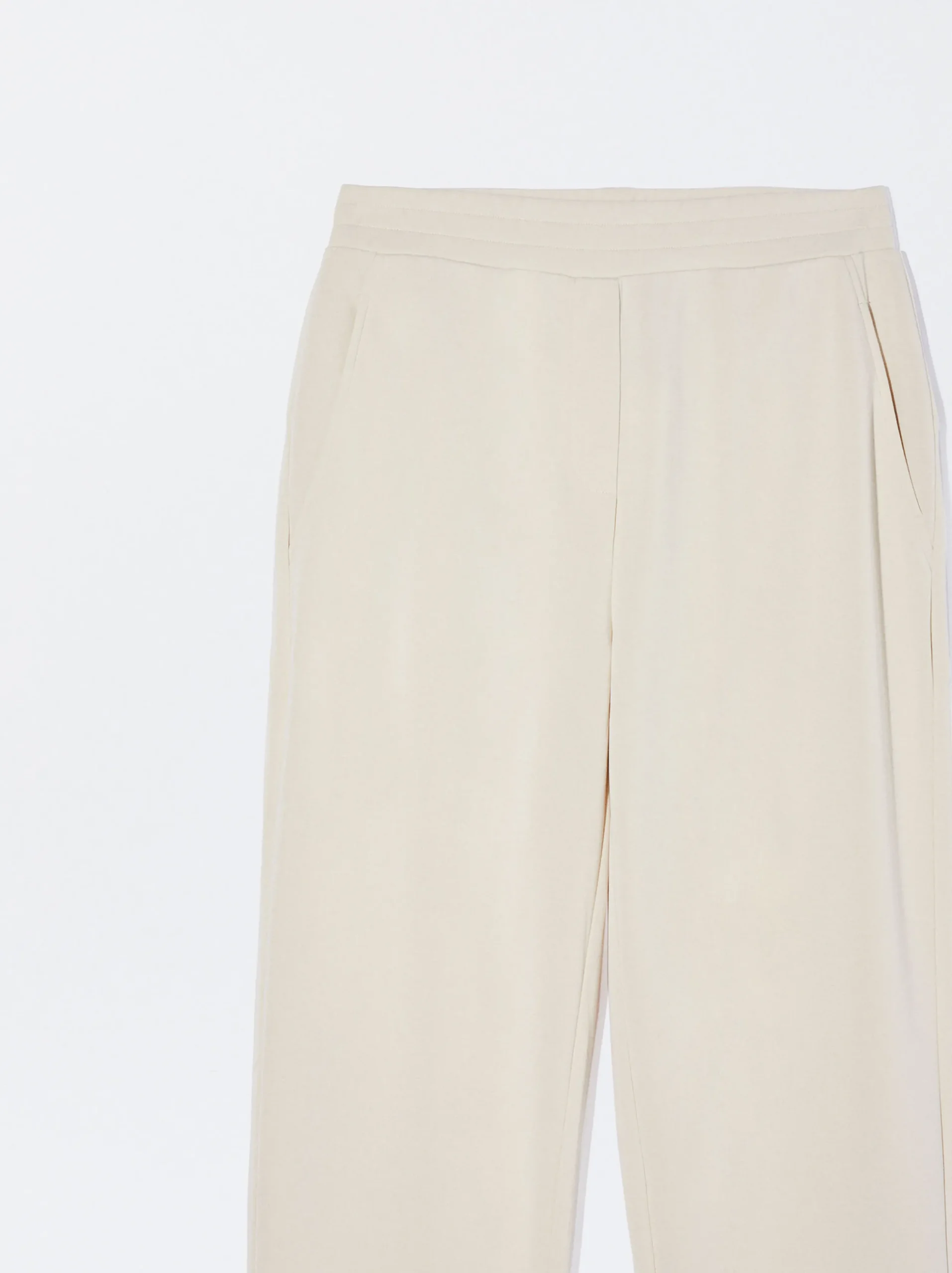 PARFOIS Pantalón Modal Cintura Elástica Blanco Best Sale