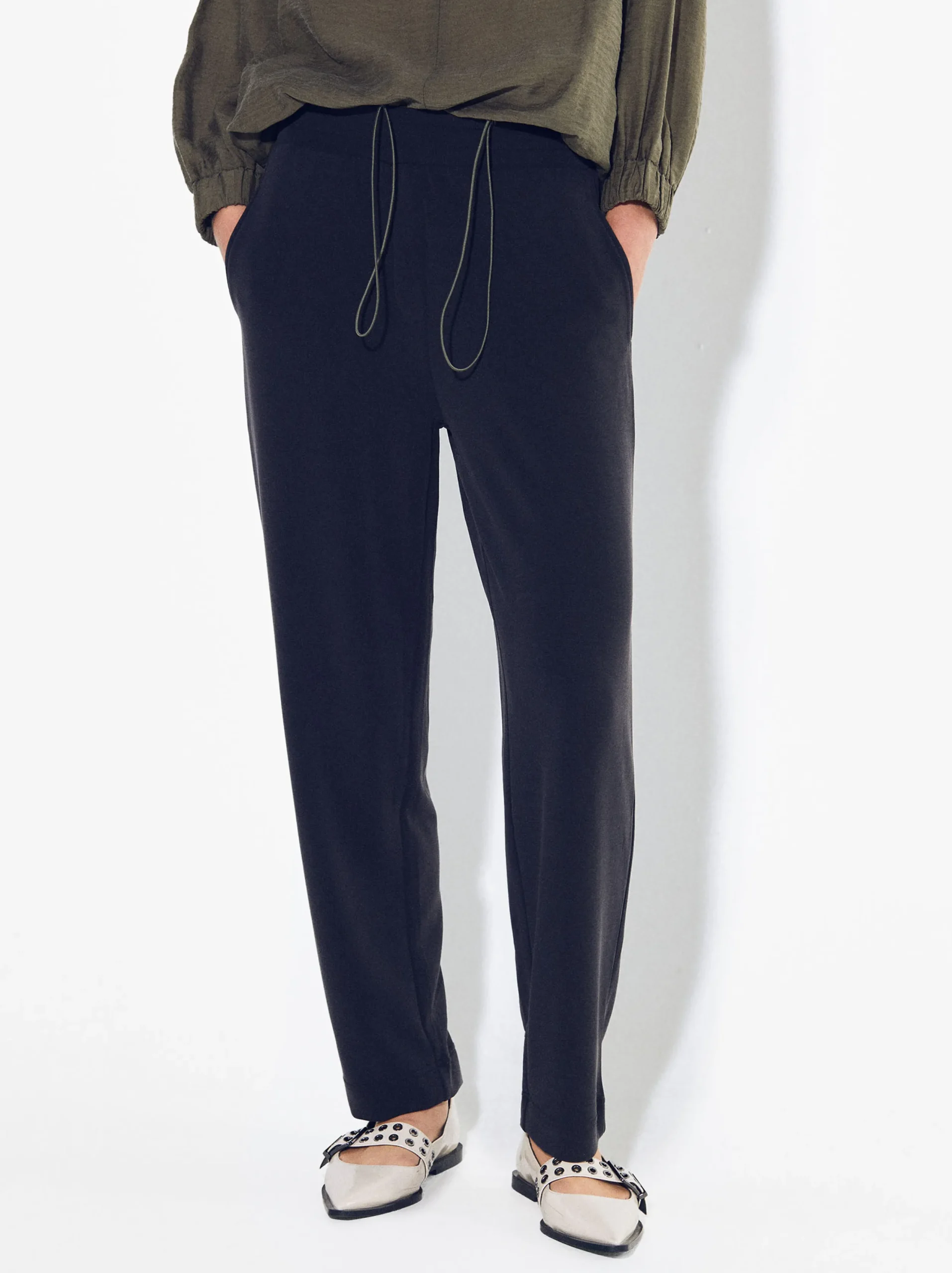 PARFOIS Pantalón Modal Cintura Elástica Gris Best Sale
