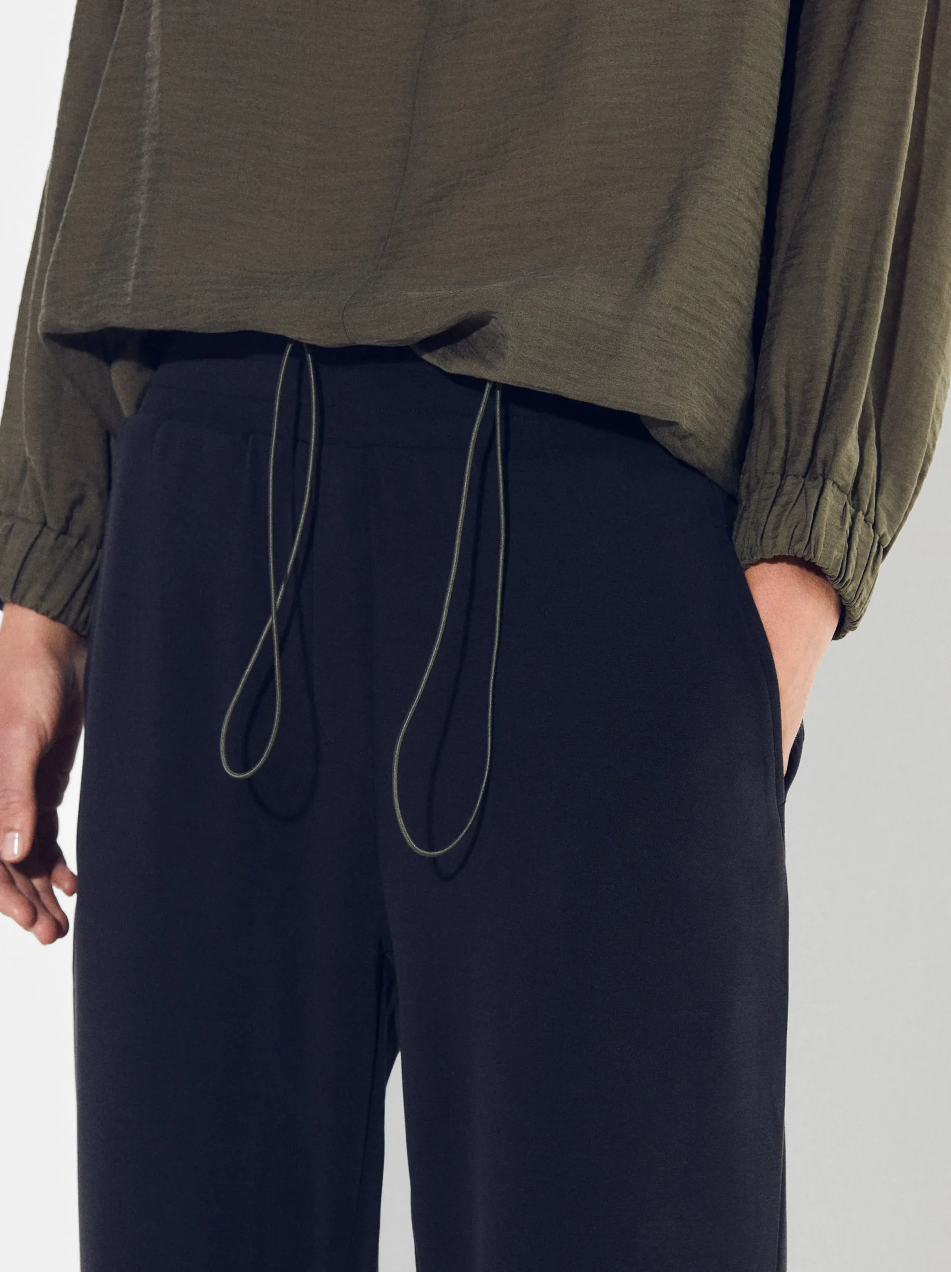 PARFOIS Pantalón Modal Cintura Elástica Gris Best Sale