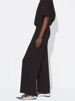 PARFOIS Pantalón Recto Cintura Elástica Negro Shop