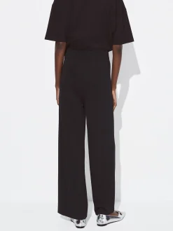 PARFOIS Pantalón Recto Cintura Elástica Negro Shop