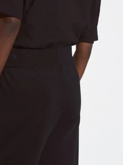 PARFOIS Pantalón Recto Cintura Elástica Negro Shop