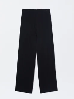 PARFOIS Pantalón Recto Cintura Elástica Negro Shop