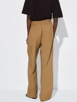 PARFOIS Pantalón Recto Con Lino Caqui Clearance