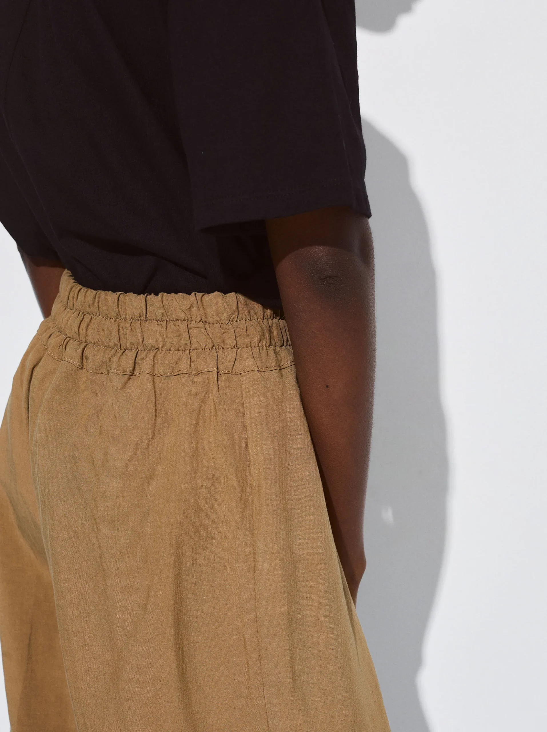 PARFOIS Pantalón Recto Con Lino Caqui Clearance