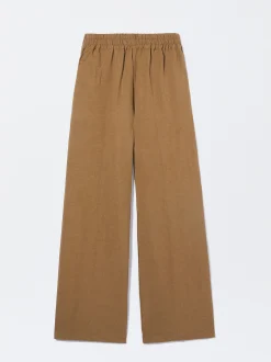PARFOIS Pantalón Recto Con Lino Caqui Clearance