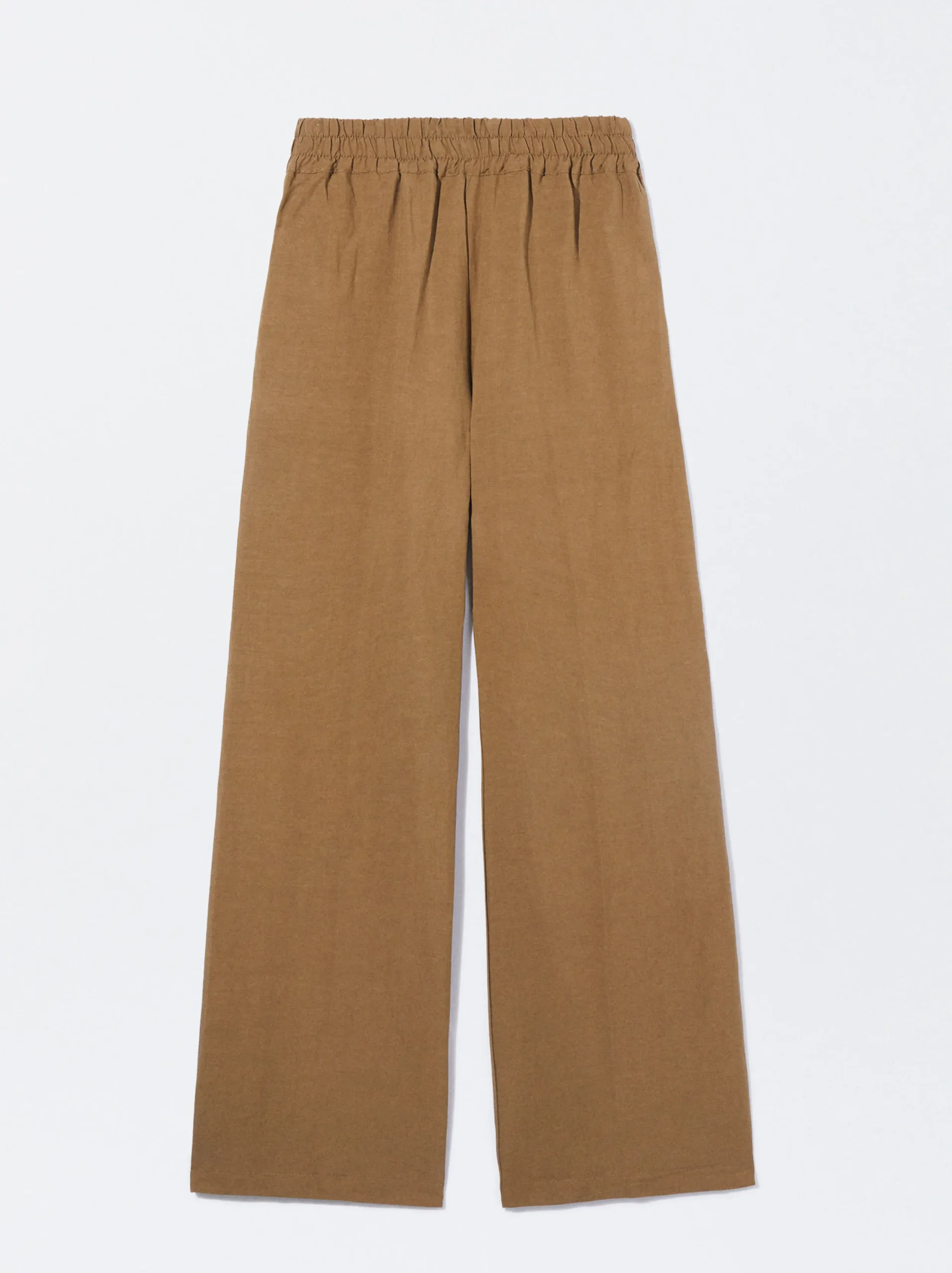 PARFOIS Pantalón Recto Con Lino Caqui Clearance