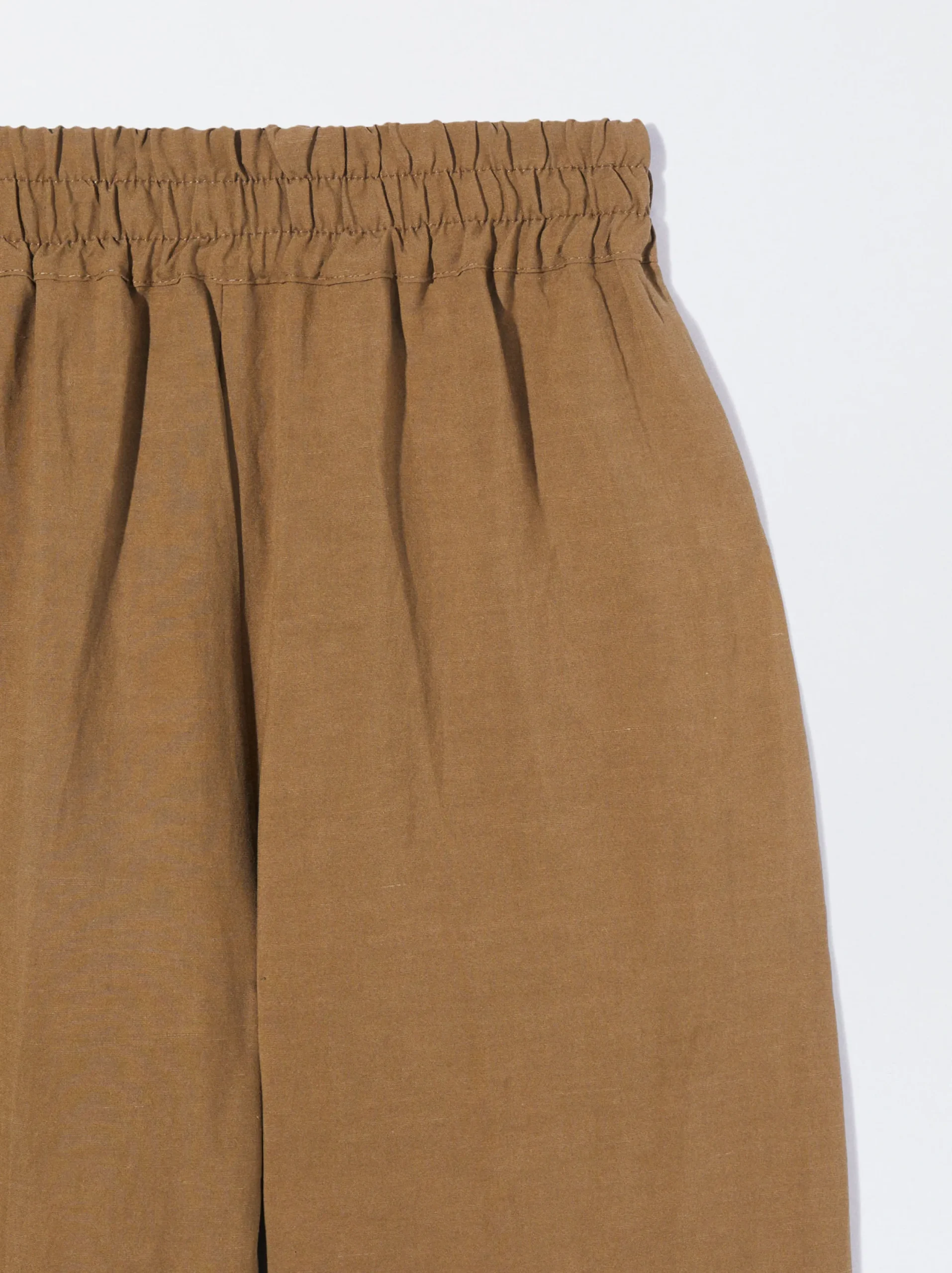 PARFOIS Pantalón Recto Con Lino Caqui Clearance