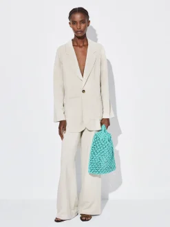 PARFOIS Pantalón Recto Con Lino Crudo Sale