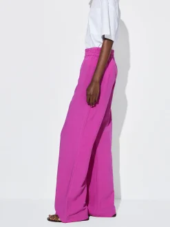 PARFOIS Pantalón Recto Con Lino Fucsia Sale
