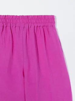 PARFOIS Pantalón Recto Con Lino Fucsia Sale