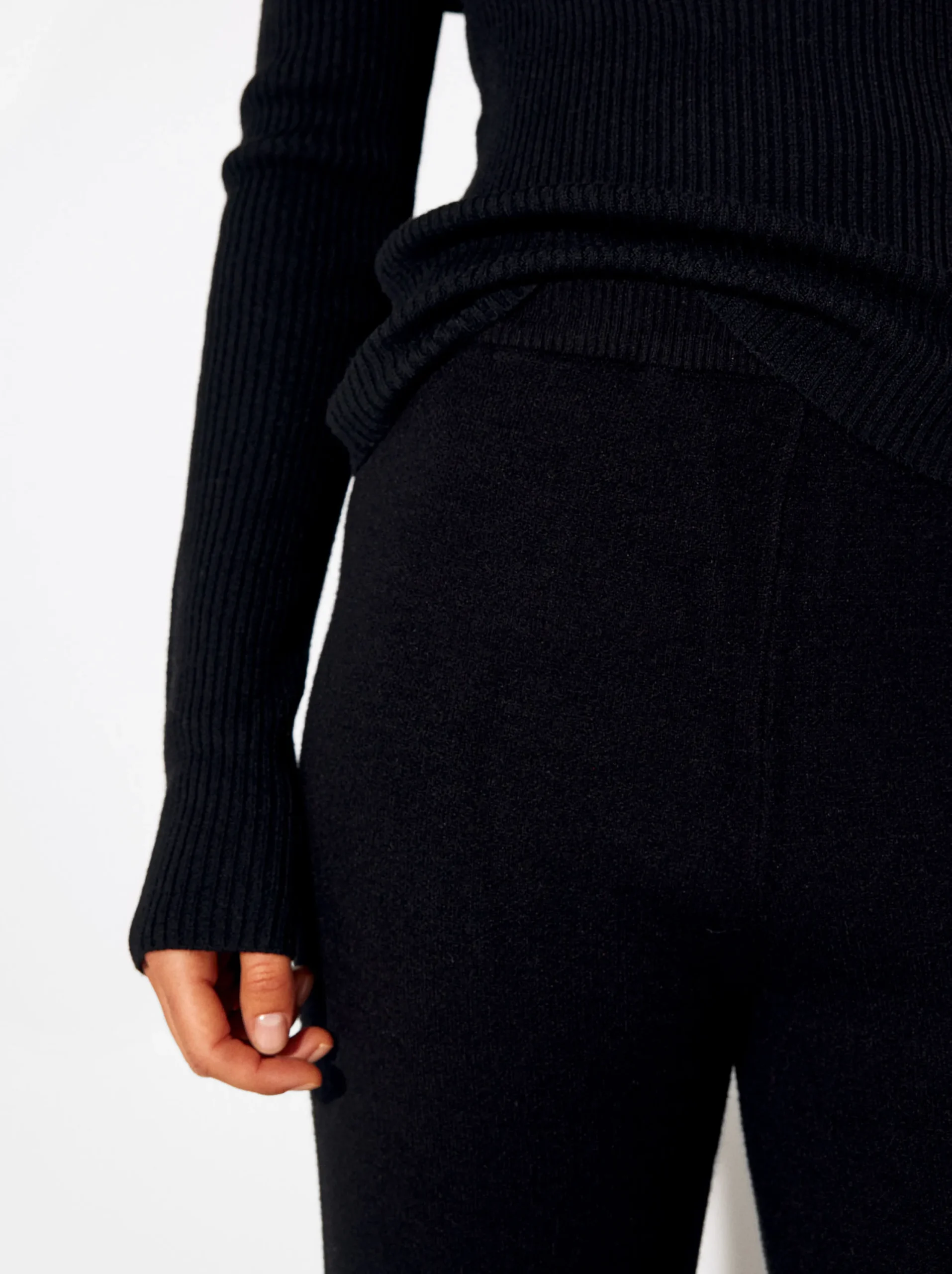 PARFOIS Pantalón Recto De Punto Negro Store