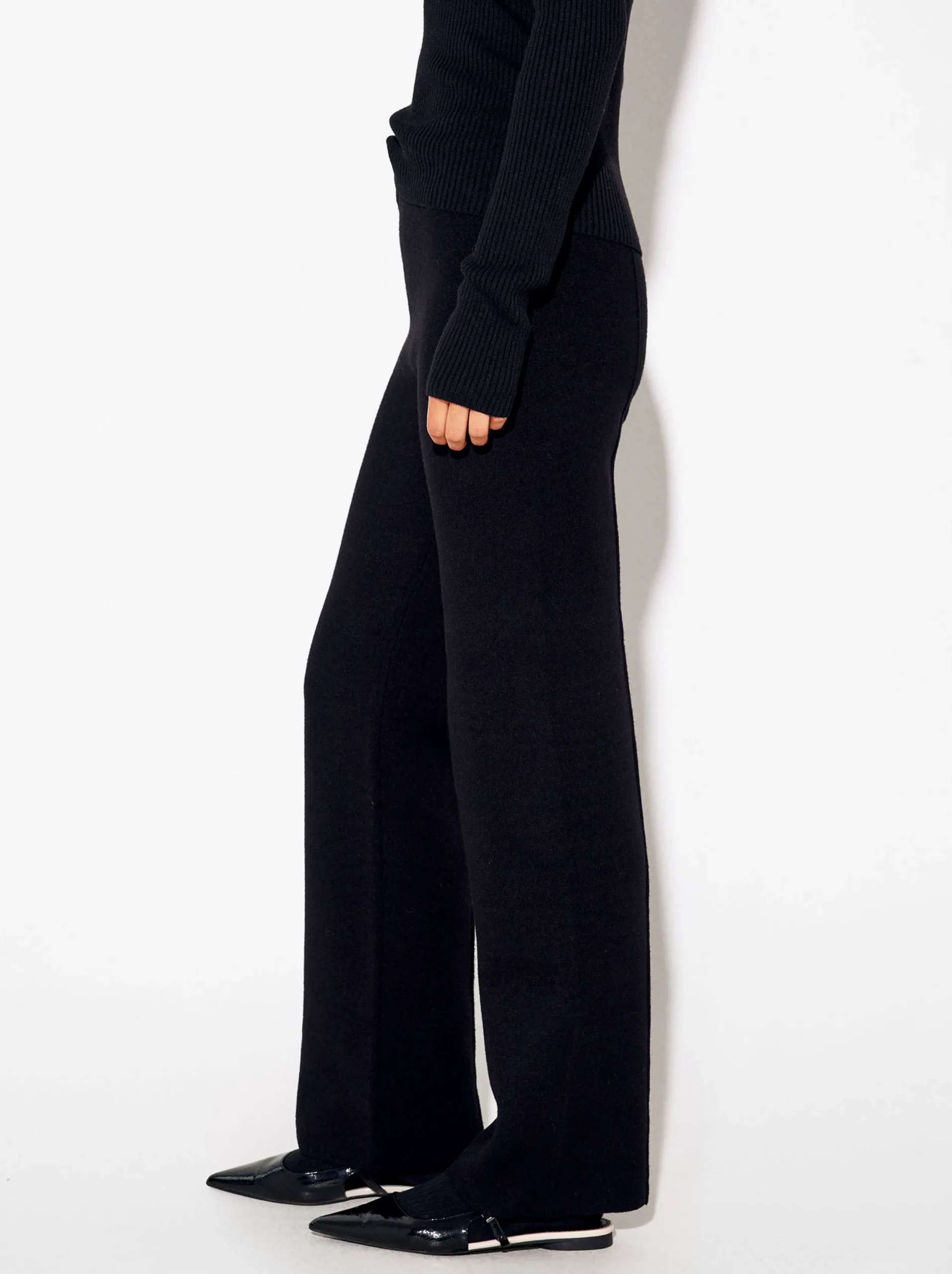 PARFOIS Pantalón Recto De Punto Negro Store