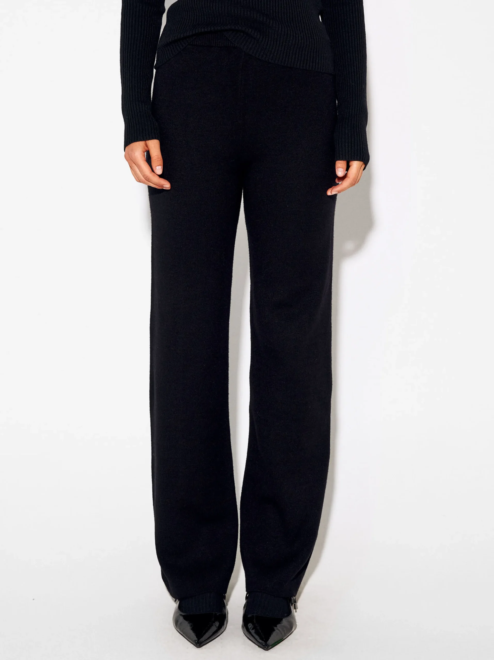 PARFOIS Pantalón Recto De Punto Negro Store