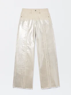 PARFOIS Pantalón Vaquero Metalizado Beige Sale