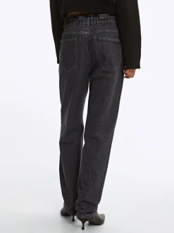 PARFOIS Pantalón Vaquero Paperbag Gris New
