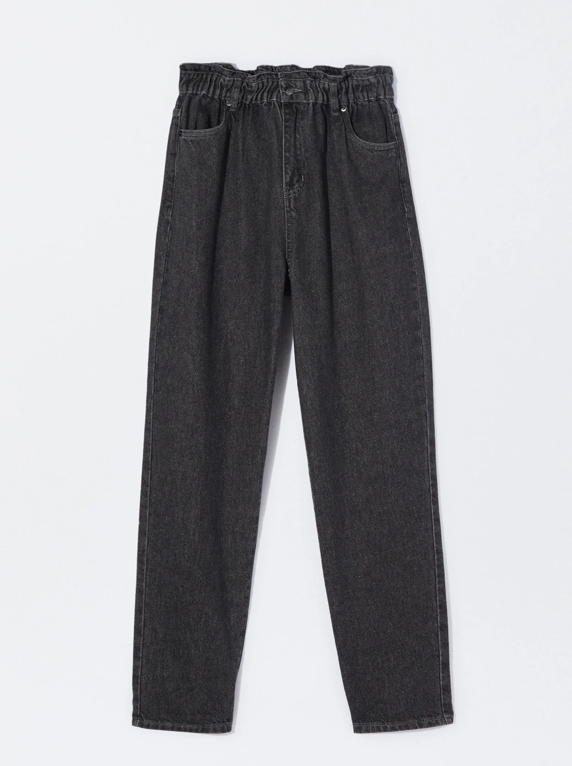 PARFOIS Pantalón Vaquero Paperbag Gris New