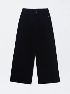 PARFOIS Pantalón Vaquero Wide Leg Negro Sale